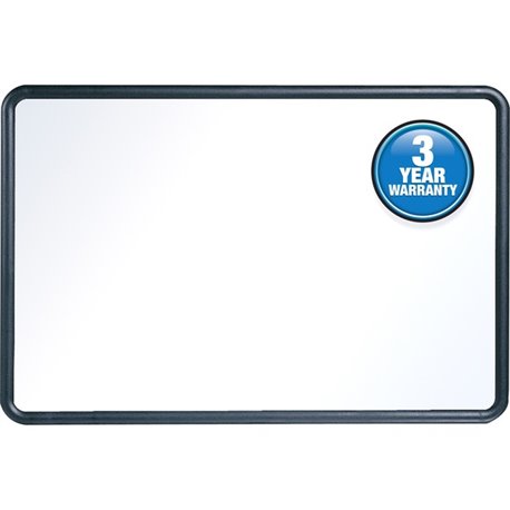 Quartet Contour Whiteboard - 36" (3 ft) Width x 24" (2 ft) Height - White Melamine Surface - Black Plastic Frame - Rectangle - H