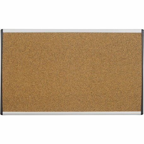 Quartet Arc Cubicle Bulletin Board - 18" Height x 30" Width - Brown Natural Cork Surface - Durable, Self-healing - Silver Alumin