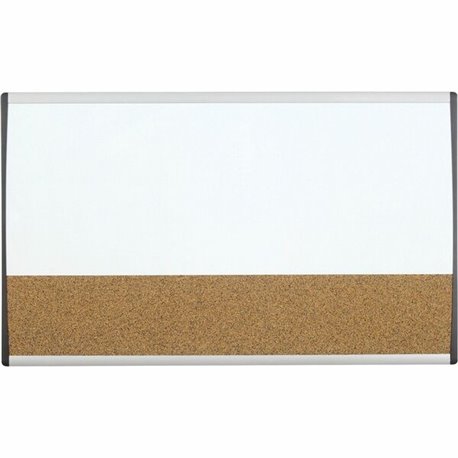 Quartet Arc Cubicle Combination Board - 30" (2.5 ft) Width x 18" (1.5 ft) Height - White Cork Surface - Silver Aluminum Frame - 