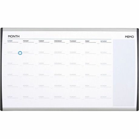 Quartet Arc Cubicle Whiteboard Calendar - 18" Height x 30" Width - White Natural Cork Surface - Magnetic, Calendar, Durable, Lig