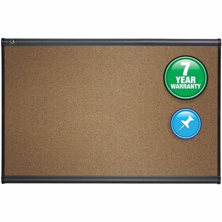 Quartet Prestige Bulletin Board - 24" Height x 36" Width - Brown Cork Surface - Self-healing, Durable - Graphite Frame - 1 Each