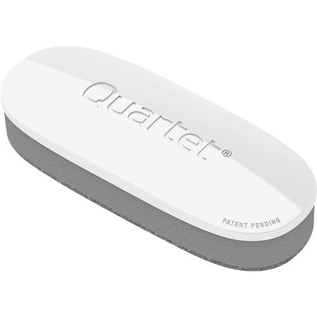 Quartet Dry-Erase Board Eraser - 2" Width x 5" Length - Streak-free, Comfortable Grip, Dustless, Stain Resistant - White, Silver