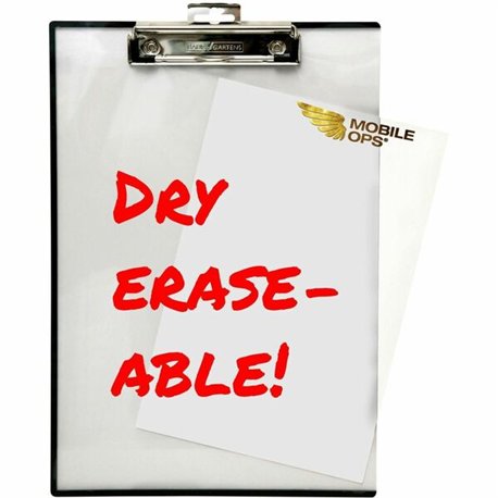 Mobile OPS Quick Reference Clipboard - Storage for Sheet - 9" x 12" - Low-profile - Vinyl - Clear - 1 Each