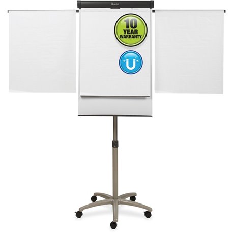 Quartet Compass Nano-Clean Magnetic Mobile Presentation Easel - 36" (3 ft) Width x 24" (2 ft) Height - White Painted Steel Surfa