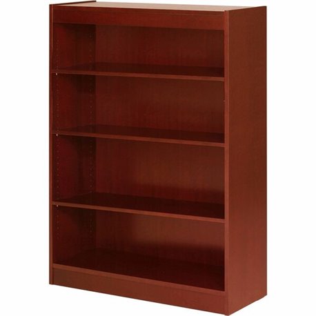 Lorell Panel End Hardwood Veneer Bookcase - 36" x 12" x 0.8" x 48" - 4 Shelve(s) - 3 Adjustable Shelf(ves) - Material: Veneer - 