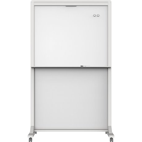 Quartet Motion Dual-Track Mobile Magnetic Dry-Erase Easel - 40" (3.3 ft) Width x 68" (5.7 ft) Height - White Painted Steel Surfa