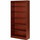 Lorell Panel End Hardwood Veneer Bookcase - 36" x 12" x 0.8" x 72" - 6 Shelve(s) - 5 Adjustable Shelf(ves) - Material: Veneer - 