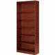 Lorell Panel End Hardwood Veneer Bookcase - 36" x 12" x 0.8" x 84" - 6 Shelve(s) - 5 Adjustable Shelf(ves) - Material: Veneer - 