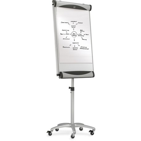 Quartet Euro Premium Mobile Magnetic Easel - 27" (2.2 ft) Width x 41" (3.4 ft) Height - White Porcelain Surface - Silver Aluminu