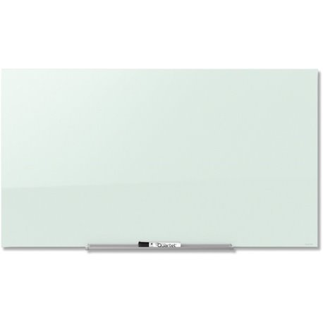 Quartet InvisaMount Magnetic Glass Dry-Erase Board - 39" (3.3 ft) Width x 22" (1.8 ft) Height - White Tempered Glass Surface - H