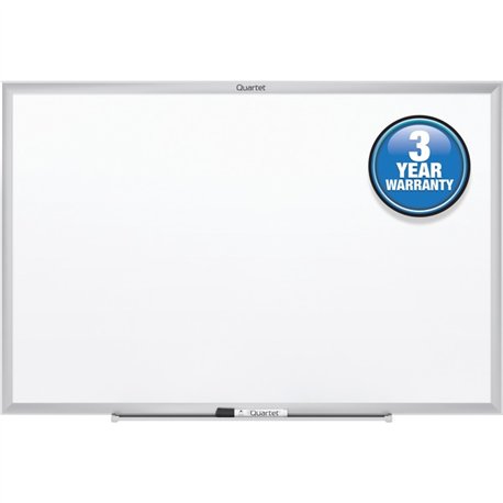 Quartet Classic Whiteboard - 36" (3 ft) Width x 24" (2 ft) Height - White Melamine Surface - Silver Aluminum Frame - Horizontal/