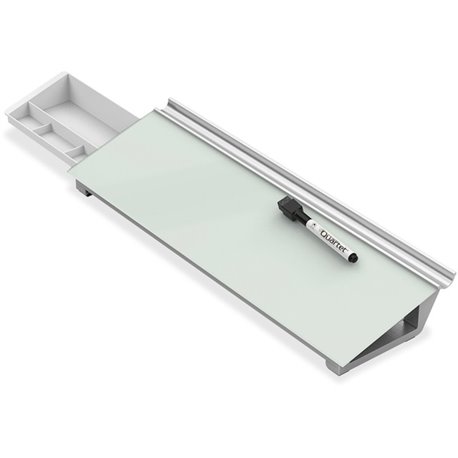 Quartet Glass Dry-Erase Desktop Computer Pad - 18" (1.5 ft) Width x 6" (0.5 ft) Height - White Glass Surface - Rectangle - Horiz