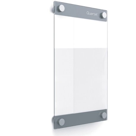 Quartet Infinity Customizable Glass Dry-Erase Board - 11" (0.9 ft) Width x 17" (1.4 ft) Height - Clear/White Glass Surface - Rec