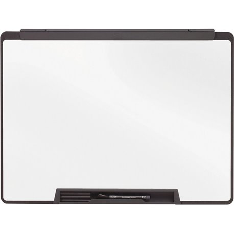 Quartet Motion Cubicle Whiteboard - 24" (2 ft) Width x 18" (1.5 ft) Height - White Melamine Surface - Black Plastic Frame - 1 Ea