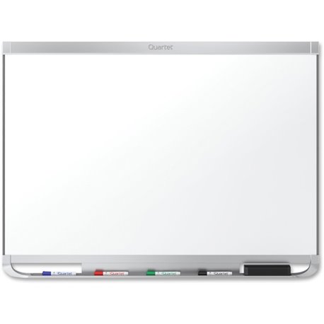 Quartet Prestige 2 DuraMax Magnetic Dry-Erase Board - 48" (4 ft) Width x 36" (3 ft) Height - White Porcelain Surface - Silver Al