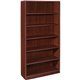 Lorell Laminate Bookcase - 6 Shelf(ves) - 72" Height x 36" Width x 12" Depth - Sturdy, Adjustable Feet, Adjustable Shelf - Therm