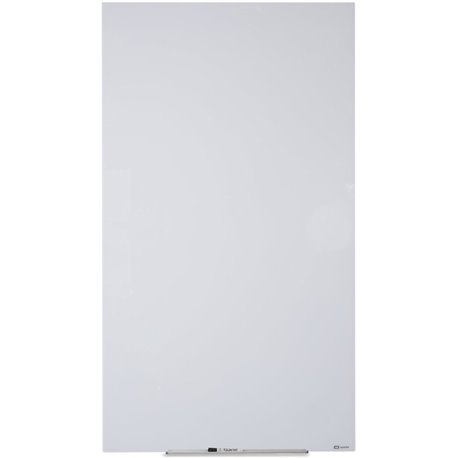 Quartet InvisaMount Vertical Glass Dry-Erase Board - 28x50 - 50" (4.2 ft) Width x 28" (2.3 ft) Height - White Glass Surface - Re