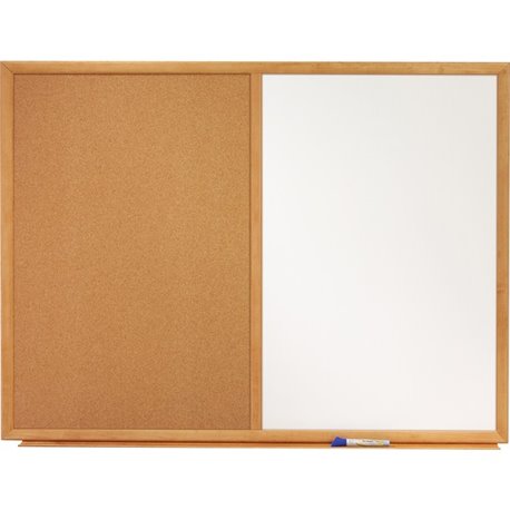 Quartet Standard Combination Whiteboard/Cork Bulletin Board - 36" (3 ft) Width x 24" (2 ft) Height - White Melamine Surface - Oa