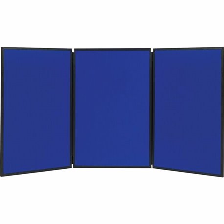 Quartet Show-It! 3-sided Display System - 36" Height x 72" Width - Gray Fabric, Blue Surface - Dual Sided, Lightweight, Resilien