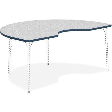 Lorell Classroom Activity Tabletop - Gray Nebula Kidney-shaped, High Pressure Laminate (HPL) Top - 72" Table Top Width x 48" Tab