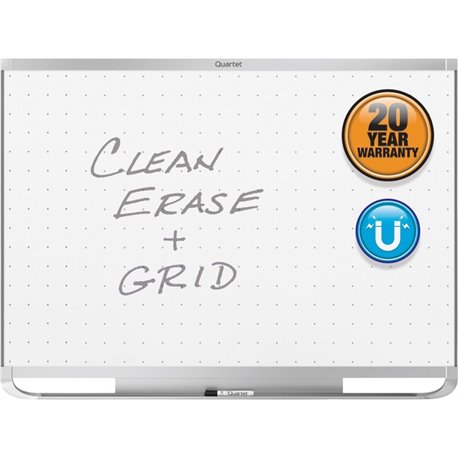 Quartet Prestige 2 Total Erase Magnetic Whiteboard - 48" (4 ft) Width x 36" (3 ft) Height - White Surface - Silver Aluminum Fram