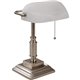 Lorell Classic Banker's Lamp - 15" Height - 6.5" Width - 10 W LED Bulb - Brushed Nickel - Desk Mountable - Silver - for Desk, Ta
