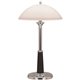 Lorell Glass Shaded Desk Lamp - 24" Height - 7.8" Width - 2 x 10 W CFL Bulb - Chrome - Desk Mountable - Chrome - for Desk, Table