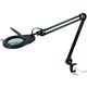 Lorell Magnifier Lamp with Clamp-On - 33" Height - 5.1" Width - 22 W Bulb - Glass, Metal - Black
