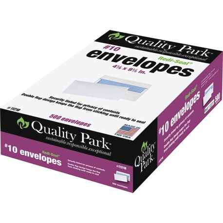 Quality Park No. 10 Security Tinted Envelopes with Self-Seal Closure - Security - 10 - 4 1/8" Width x 9 1/2" Length - 24 lb - Gu