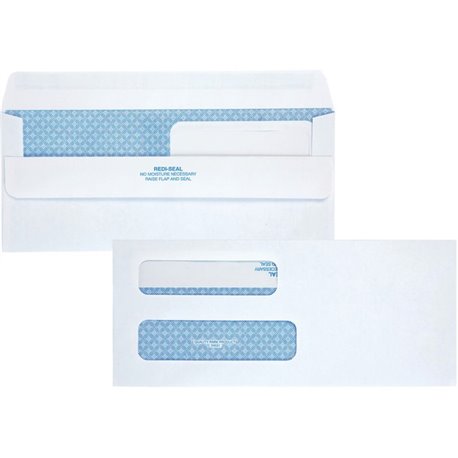 Quality Park No. 8 5/8 Double Window Security Tinted Check Envelopes - Document - Check - 3 5/8" Width x 8 5/8" Length - 24 lb -