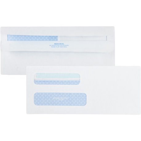 Quality Park No. 8-5/8 Double Window Security Tint Envelopes with Redi-Seal Self-Seal - Double Window - 8 5/8 - 3 5/8" Width x 8