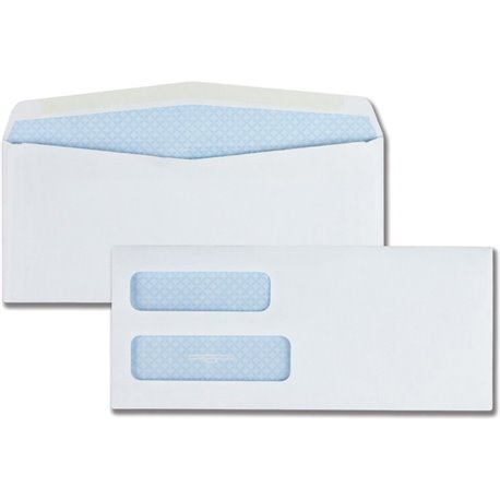 Quality Park No. 10 Double Window Security Tint Envelopes - Security - 10 - 4 1/8" Width x 9 1/2" Length - 24 lb - Gummed - 500 