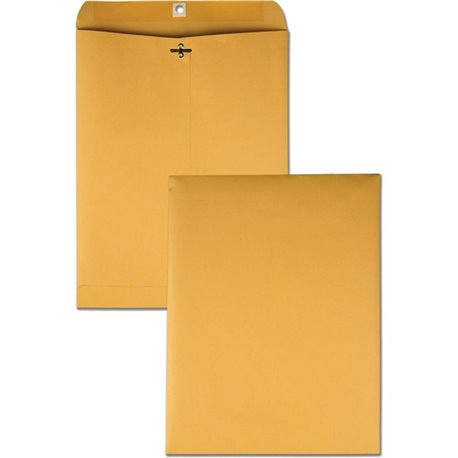 Quality Park 10 x 13 Clasp Envelopes in Dispenser Box - Clasp - 97 - 10" Width x 13" Length - 28 lb - Clasp - 250 / Box - Kraft