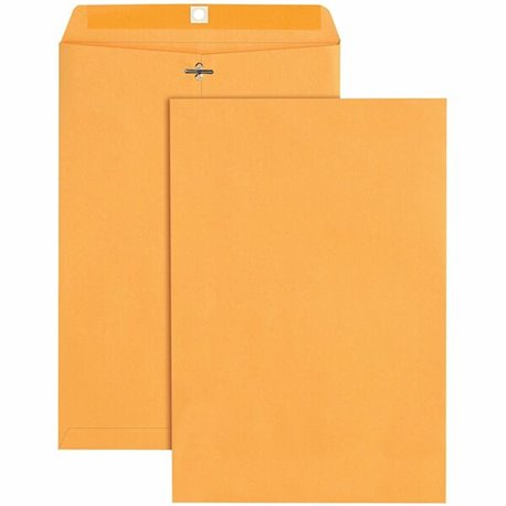 Quality Park 10 x 15 Heavy-Duty Clasp Envelope - Clasp - 98 - 10" Width x 15" Length - 32 lb - Clasp - Kraft - 100 / Box - Brown