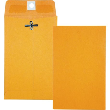 Quality Park 4 x 6-3/8 Clasp Envelopes with Deeply Gummed Flaps - Clasp - 15 - 4" Width x 6 3/8" Length - 28 lb - Gummed - Kraft