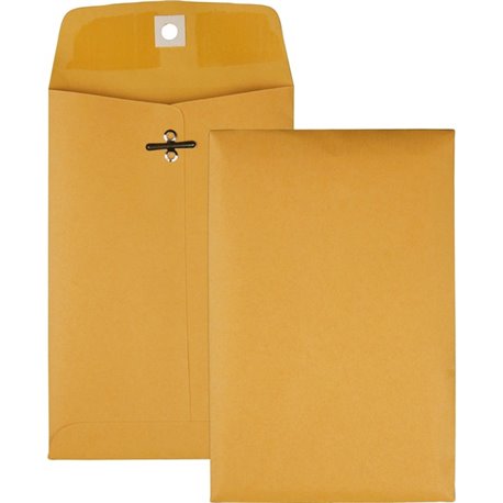 Quality Park 5 x 7-1/2 Clasp Envelopes with Deeply Gummed Flaps - Clasp - 35 - 5" Width x 7 1/2" Length - 28 lb - Gummed - Kraft