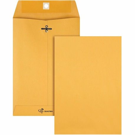 Quality Park 6-1/2 x 9-1/2 Clasp Envelopes ith Deeply Gummed Flaps - Clasp - 63 - 6 1/2" Width x 9 1/2" Length - 28 lb - Gummed 