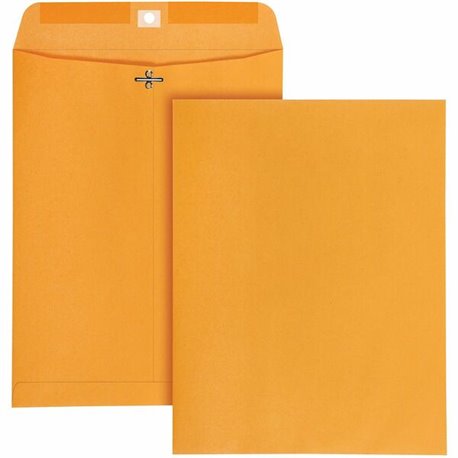 Quality Park 10 x 13 High Bulk Clasp Envelopes with Deeply Gummed Flaps - Clasp - 10" Width x 13" Length - Gummed - Kraft - 100 