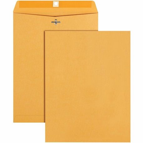 Quality Park 9-1/2 x 12-1/2 Clasp Envelopes with Deeply Gummed Flaps - Clasp - 93 - 9 1/2" Width x 12 1/2" Length - 28 lb - Gumm