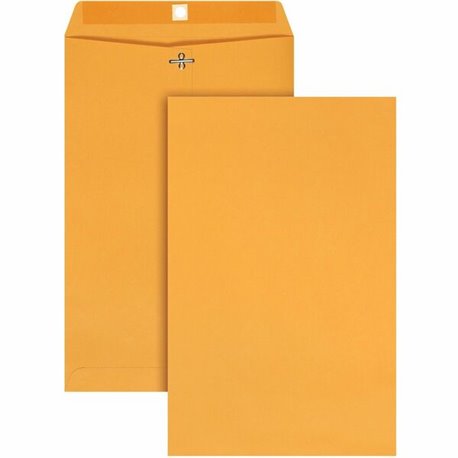 Quality Park 9-1/4 x 14-1/2 Clasp Envelopes with Deeply Gummed Flaps - Clasp - 94 - 9 1/4" Width x 14 1/2" Length - 28 lb - Gumm