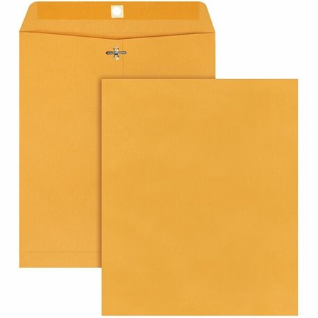 Quality Park 10 x 12 Clasp Envelopes with Deeply Gummed Flaps - Clasp - 95 - 10" Width x 12" Length - 28 lb - Gummed - Kraft - 1