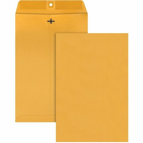 Quality Park 10 x 15 Clasp Envelopes with Deeply Gummed Flaps - Clasp - 98 - 10" Width x 15" Length - 28 lb - Gummed - Kraft - 1