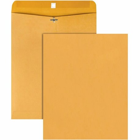 Quality Park 11-1/2 x 14-1/2 Clasp Envelopes with Deeply Gummed Flaps - Clasp - 105 - 11 1/2" Width x 14 1/2" Length - 28 lb - G