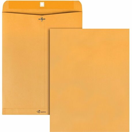 Quality Park 12 x 15-1/2 Clasp Envelope with Deeply Gummed Flaps - Clasp - 110 - 12" Width x 15 1/2" Length - 28 lb - Gummed - K