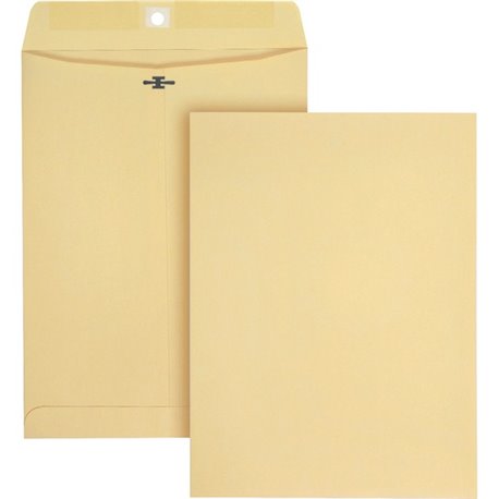 Quality Park 9 x 12 Heavy-duty Clasp Envelopes - Clasp - 90 - 9" Width x 12" Length - Clasp/Gummed Flap - 100 / Box