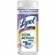 Lysol Dual Action Wipes - For Multi Surface - Citrus Scent - 35 / Canister - 1 Each - White/Purple