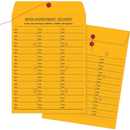 Quality Park 10 x 13 Double Sided Inter-Departmental Envelope - Inter-department - 10" Width x 13" Length - 28 lb - String/Butto