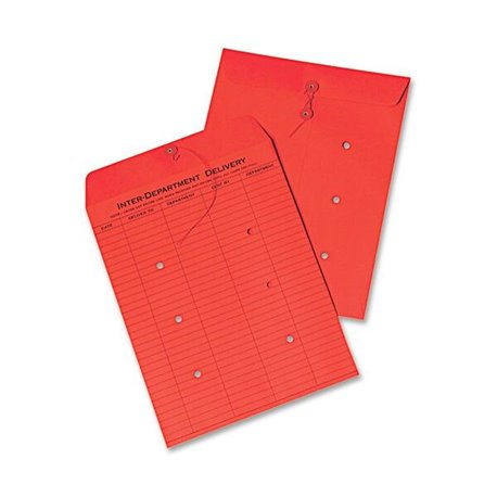 Quality Park 10 x 13 Inter-Departmental Envelopes - Inter-department - 10" Width x 13" Length - 28 lb - String/Button - 100 / Bo