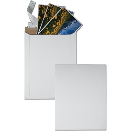 Quality Park Sturdy Fiberboard Photo Mailers - Board - 9 3/4" Width x 12 1/2" Length - Self-sealing - Fiberboard - 25 / Box - Wh