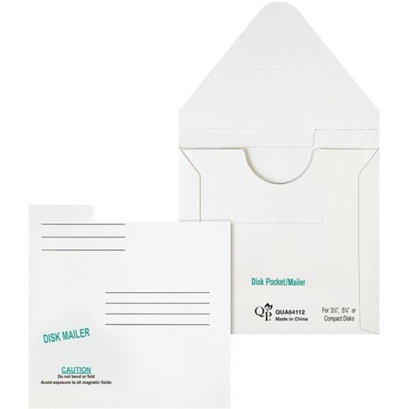 Quality Park 5 1/4" Economy Disk Mailers - Disc/Diskette - 6" Width x 5 7/8" Length - Paperboard - 10 / Pack - White